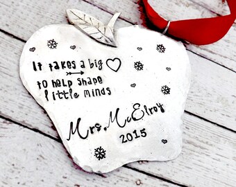 teacher gift- teacher ornament-personalized teacher gift-personalized teacher ornament- apple teacher gift