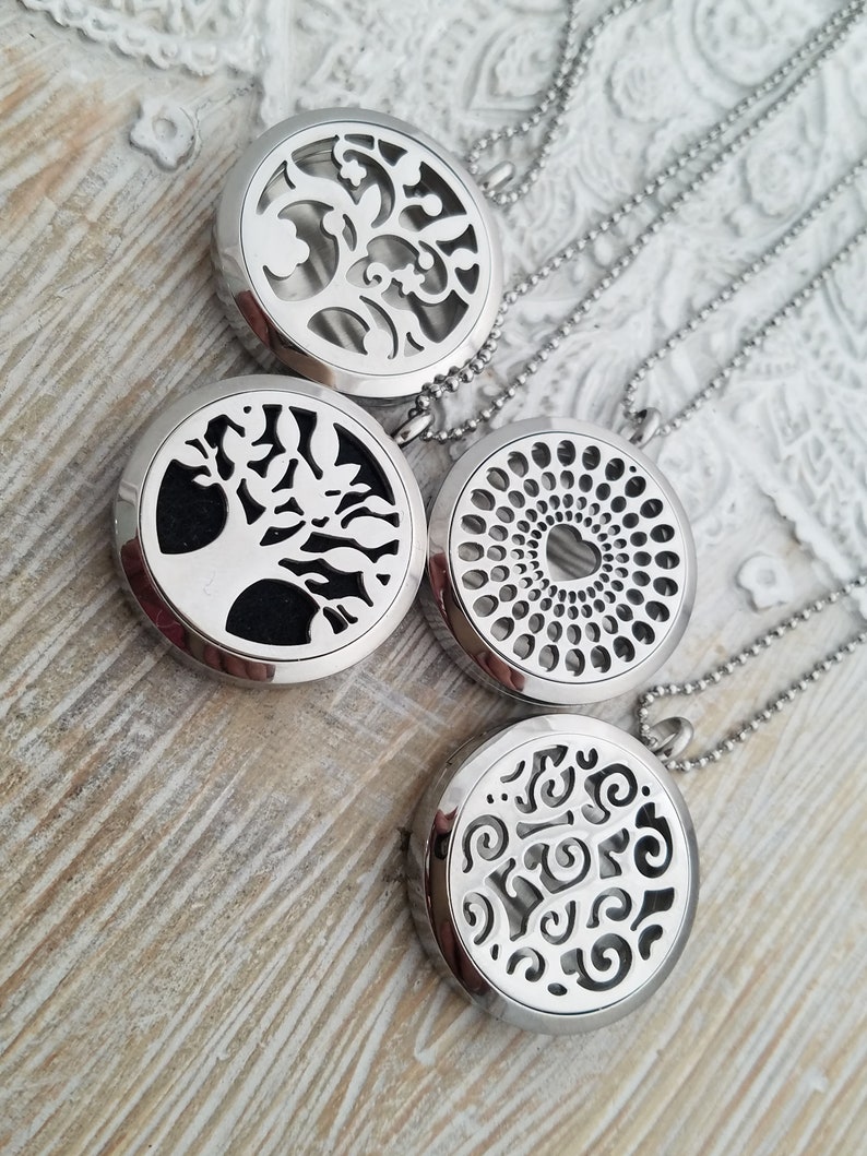 Aromatherapy necklace EO locket necklace-essential oil locket necklace-essential oil gift-EO jewelry-EO locket gift gift for mom-wife gift image 2