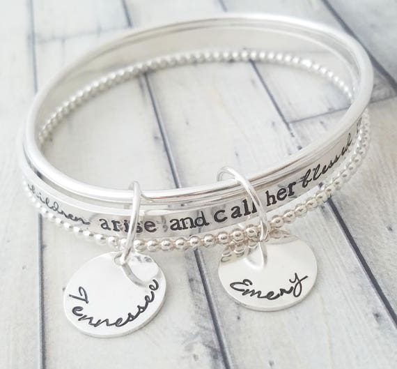 personalized bangle bracelets for her