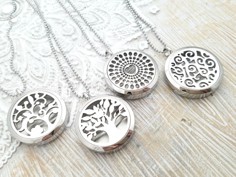 Aromatherapy necklace EO locket necklace-essential oil locket necklace-essential oil gift-EO jewelry-EO locket gift gift for mom-wife gift image 1