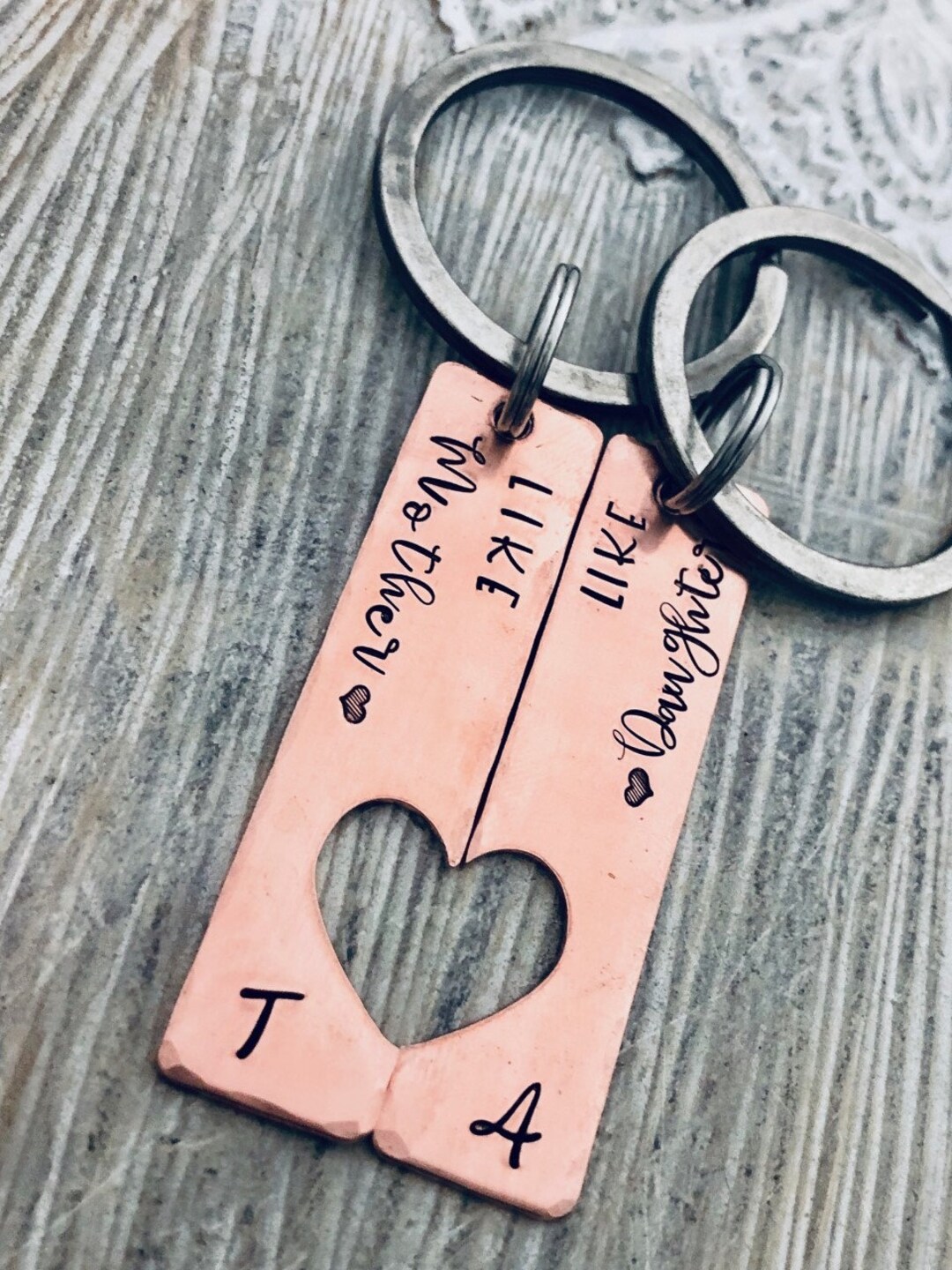 Mother Daughter Keychainsmothers Day Giftpersonalized Keychainlike Mother Like Daughtermom