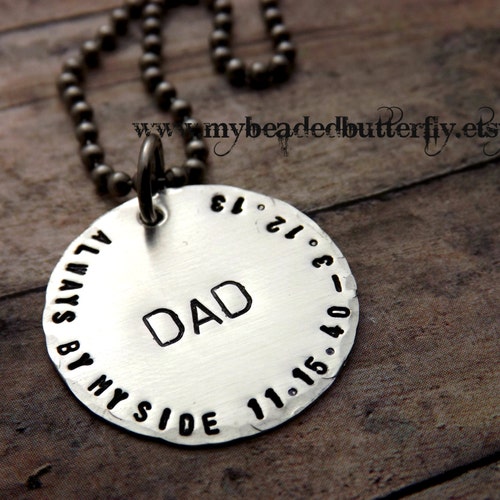 Fathers Day Gift Mens Necklacepersonalized Necklacemens Etsy