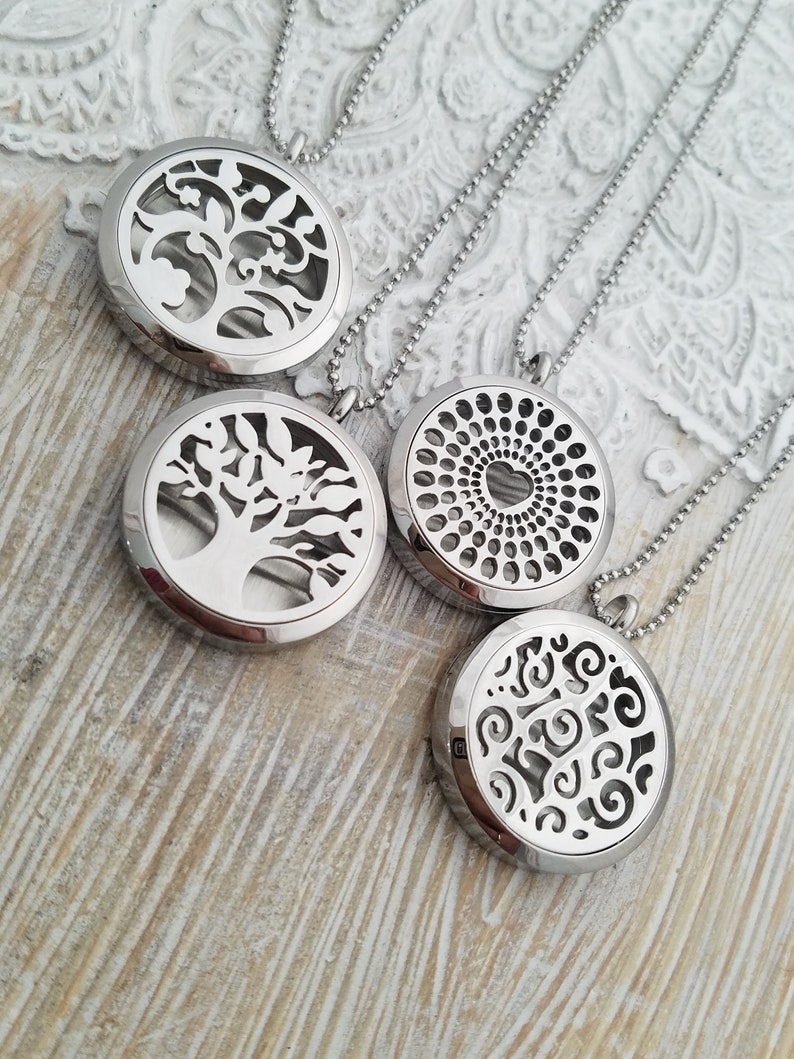 Aromatherapy necklace EO locket necklace-essential oil locket necklace-essential oil gift-EO jewelry-EO locket gift gift for mom-wife gift image 5