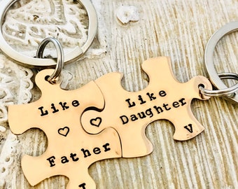 Cadeau de la fête des pères, porte-clés de la fête des pères, cadeau pour papa, comme père comme fille, porte-clés de grand-père, cadeau de grand-père, comme père comme fils