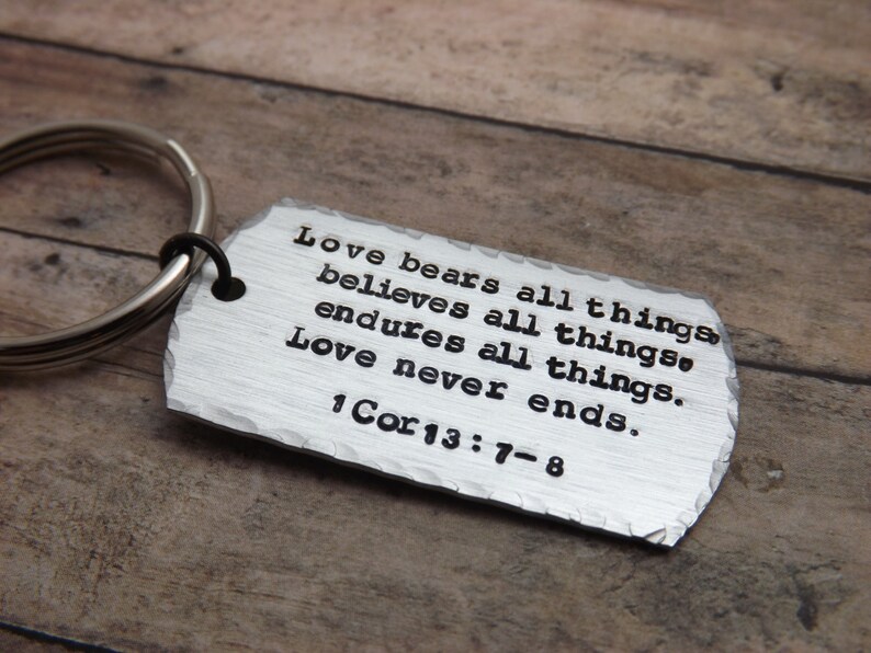Dog Tag Keychainaluminumunisexmensquotekeychainfathers Etsy
