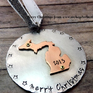 Christmas ornament-Michigan christmas ornament-new jersey-christmas-personalized christmas ornament-state christmas ornament