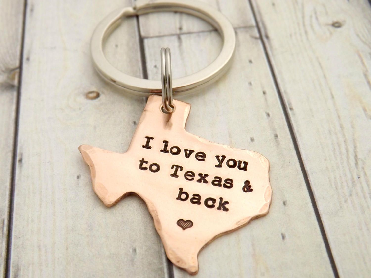 Texaskeychainornamenthandstampedpersonalizedi love you to Etsy