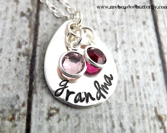 Grandmother necklace-personalized necklace-Grandma necklace-nana necklace-sterling silver necklace-mothers day gift-mommy necklace