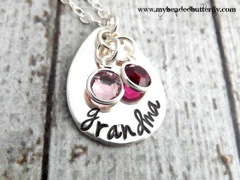 Grandmother necklace-personalized necklace-Grandma necklace-nana necklace-sterling silver necklace-mothers day gift-mommy necklace image 1