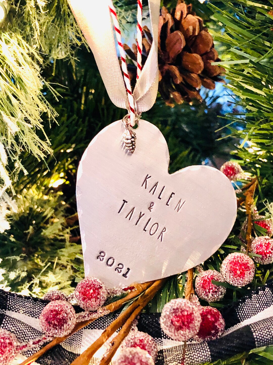 First Christmas Together Ornament, Custom Christmas Ornament, Heart