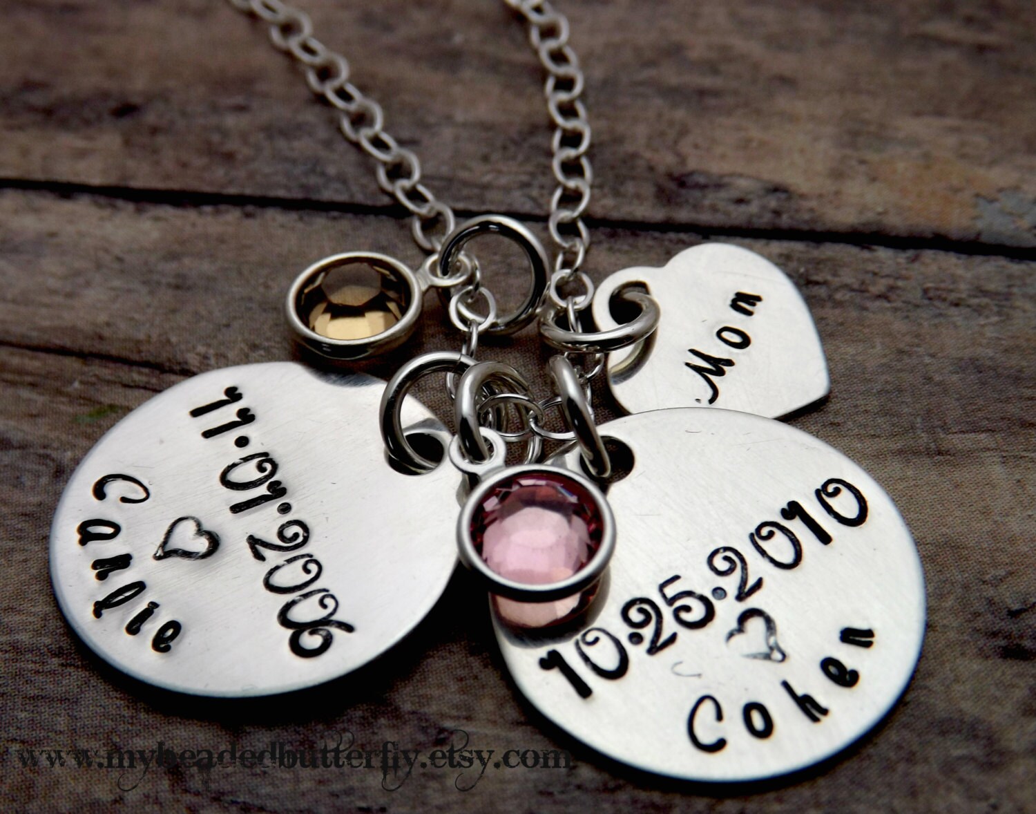 Personalized Necklacemommy Necklacehandstamped Mothers Etsy