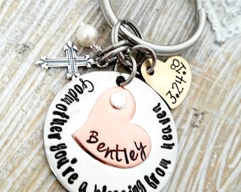 godmother gift-personalized godmother gift-godmother keychain-blessing from heaven-gift for godmother-religious keychain-baptism gift