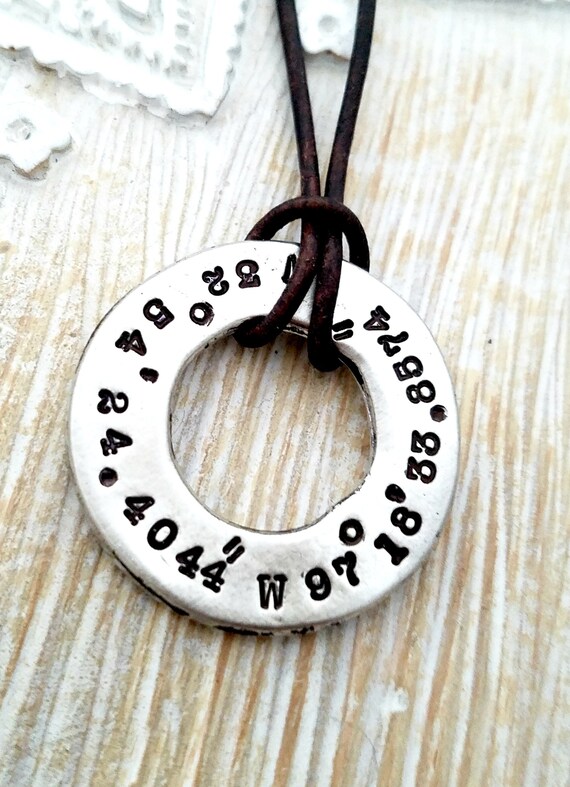 GPS necklaceMens necklacepersonalized necklaceanniversary Etsy