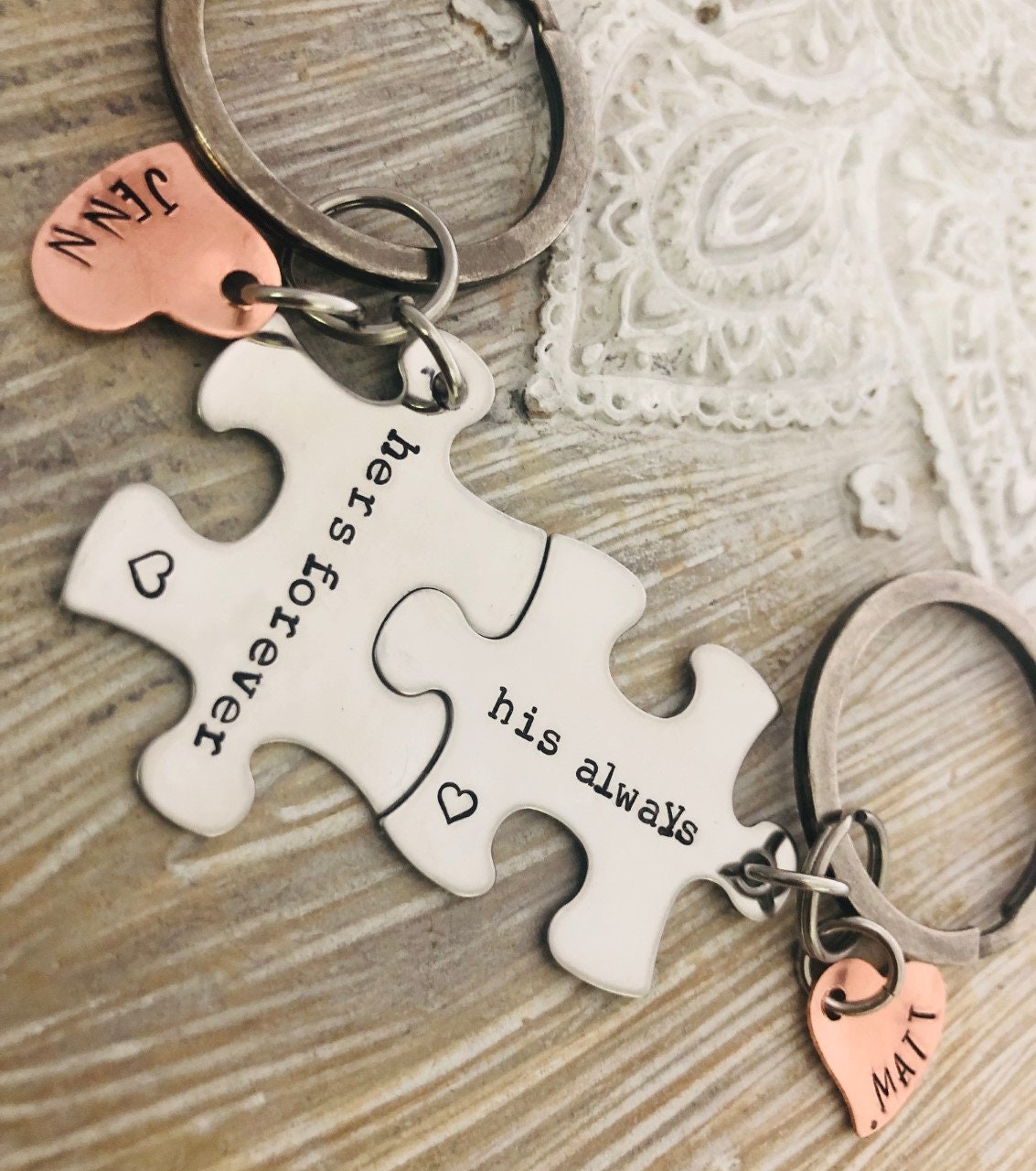 personalized keychain, Couples Keychains, hers forever his always, gift for  girlfriend, gift for boyfriend, gift for fiance, couples gift