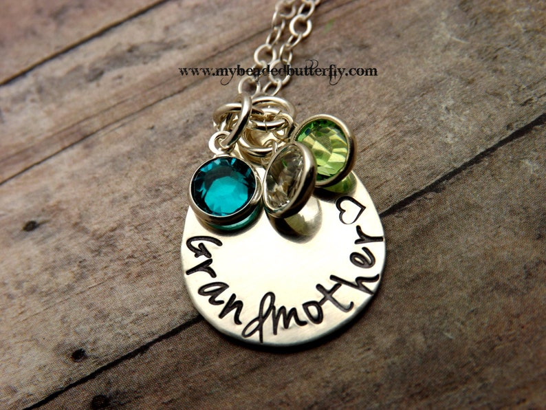 Grandmother necklace-personalized necklace-Grandma necklace-nana necklace-sterling silver necklace-mothers day gift-mommy necklace image 2