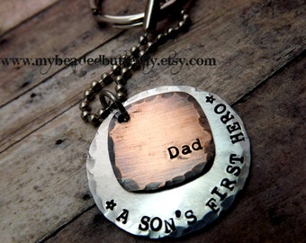 a sons first hero-Fathers day keychain-A sons first hero-a daughters first love-gift for dad- fathers day gift-personalized keychain-dad gif