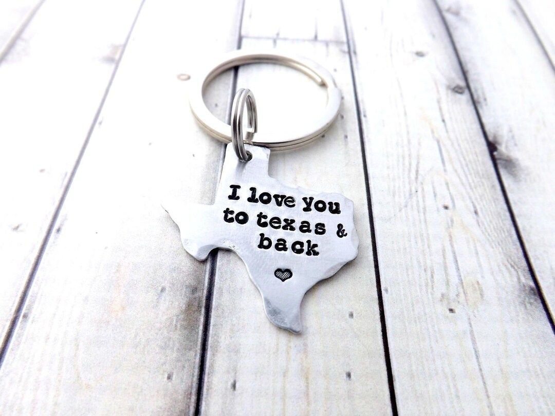 Texaskeychain Texas Keychainornamenthandstampedpersonalizedi Love