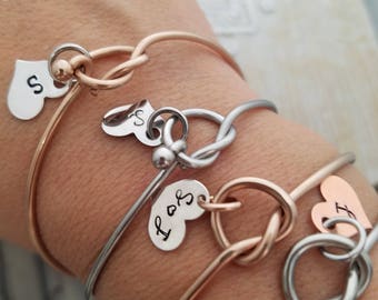 personalized bangle-personalized bracelet-rose gold bracelet-rose gold bangle-initial bracelet-minimalist jewelry-bridesmaid jewelry