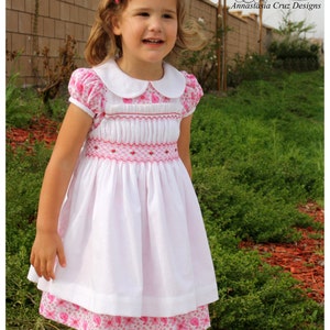 girls dress pattern, smocked dress pattern, dress with smocking, instant pdf download, girls clothes pattern, party dress, kids clothes