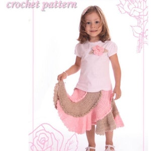 Boutique spiral skirt crochet pattern multi-sized 2T-10 image 2