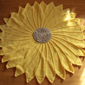 Crochet baby blanket, crochet pattern, instant pdf download, sunflower blanket, baby afghan, flower baby blanket, unique baby blanket