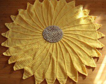 Sunflower Crochet Baby Blanket Pattern, Baby Afghan (Instant PDF Download)