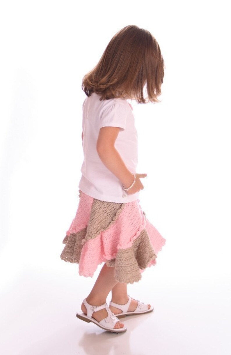 Boutique spiral skirt crochet pattern multi-sized 2T-10 image 3