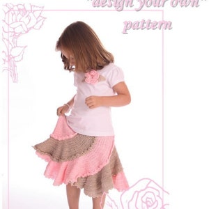 Boutique spiral skirt crochet pattern multi-sized 2T-10 image 1