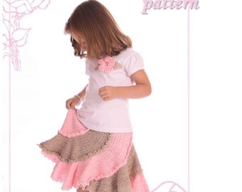 Boutique spiral skirt crochet pattern multi-sized 2T-10