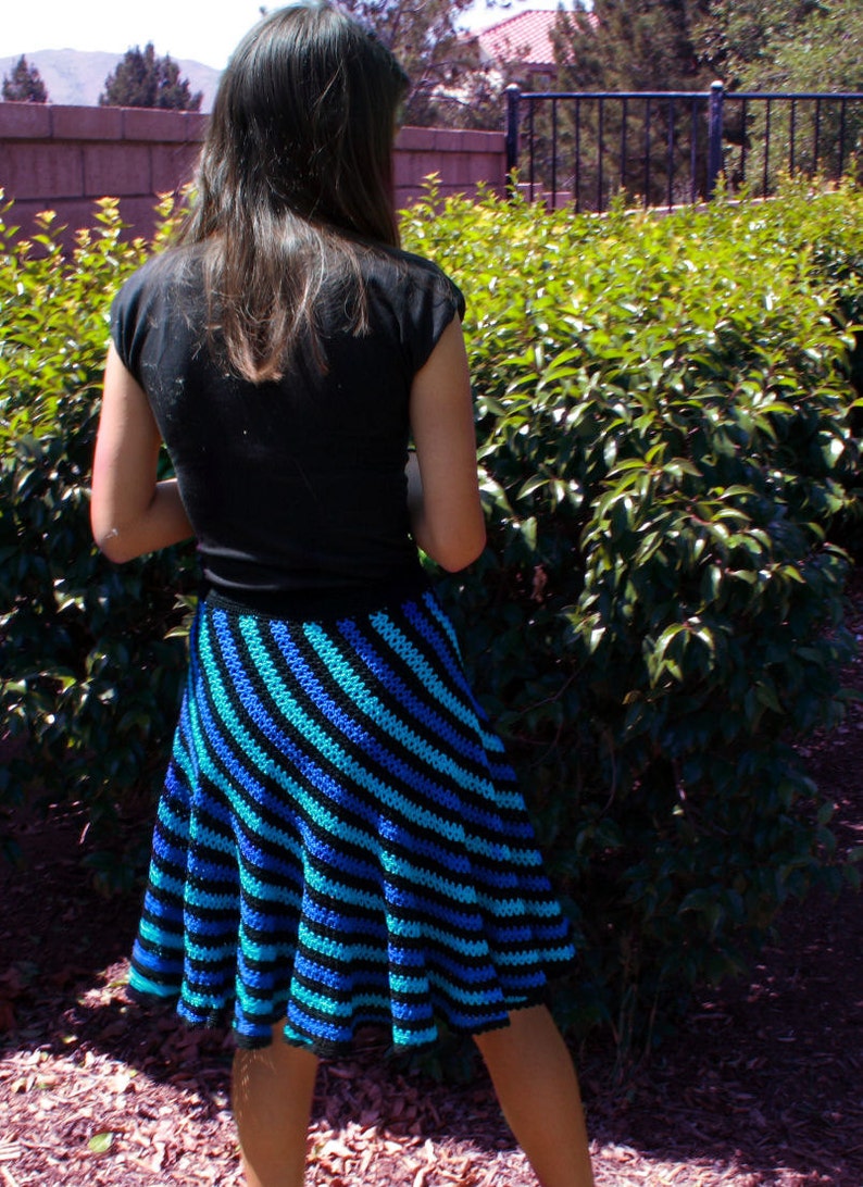 Womens crochet skirt pattern, flirty crochet skirt, spiral skirt pattern, instant pdf download, crochet skirt pattern, circle skirt pattern image 4