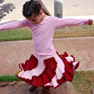 Boutique spiral skirt crochet pattern multi-sized 2T-10 image 4