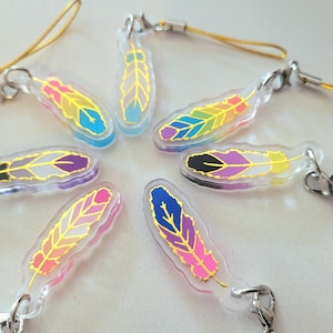 Pride Feather Phone Charms