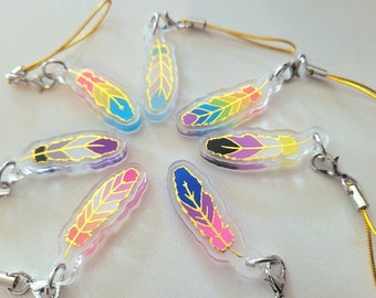 Pride Feather Phone Charms