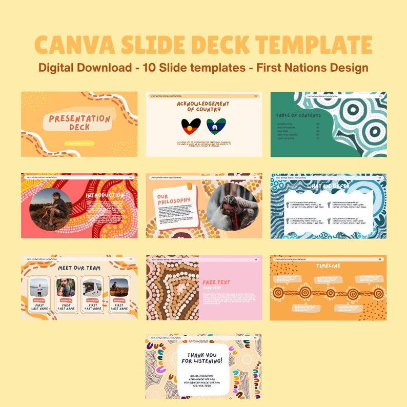 First Nations Design Canva Slide Templates — Digital Download, Fully ...