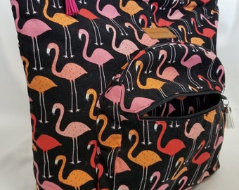 This Backpack is full of surprises.  It is large and roomy with lots of pockets.