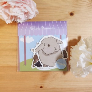 Baby Bunnies - Hand Drawn Glossy Vinyl Sticker Pack