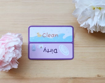 Cute Dishwasher Magnet - Kawaii Clean Dirty Magnet