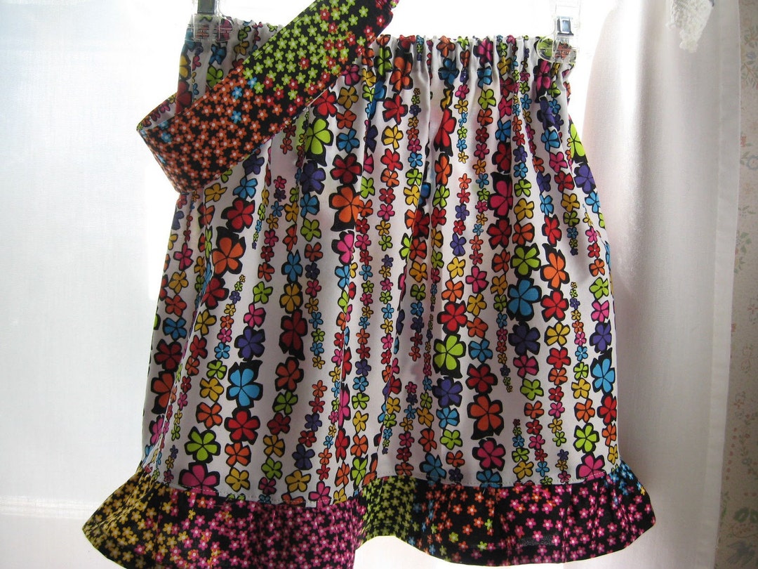 Girl Skirt Size 6/7 Hip Chick Floral Stripe Marcus Fabric - Etsy