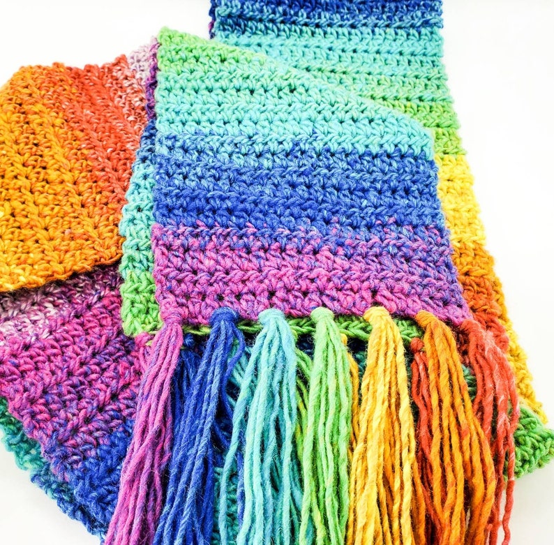 Unisex Rainbow Scarf, Gift for Her or Him image 3