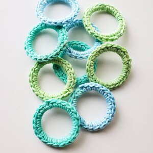 Catnip Infused Ferret and Cat Toys, Recycled Rings Toy, Blue Green image 1