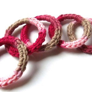 Ferret Cat Toys, Recycled Rings Toy, Pink Red, Gift for Ferrets and Cats image 1