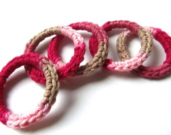 Ferret Cat Toys, Recycled Rings Toy, Pink Red, Gift for Ferrets and Cats