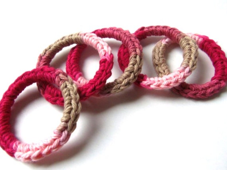 Ferret Cat Toys, Recycled Rings Toy, Pink Red, Gift for Ferrets and Cats image 1