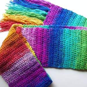 Unisex Rainbow Scarf, Gift for Her or Him image 5