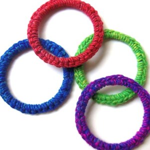 Cat and Ferret Toys, Recycled Rings Toy, Rainbow Colors image 4