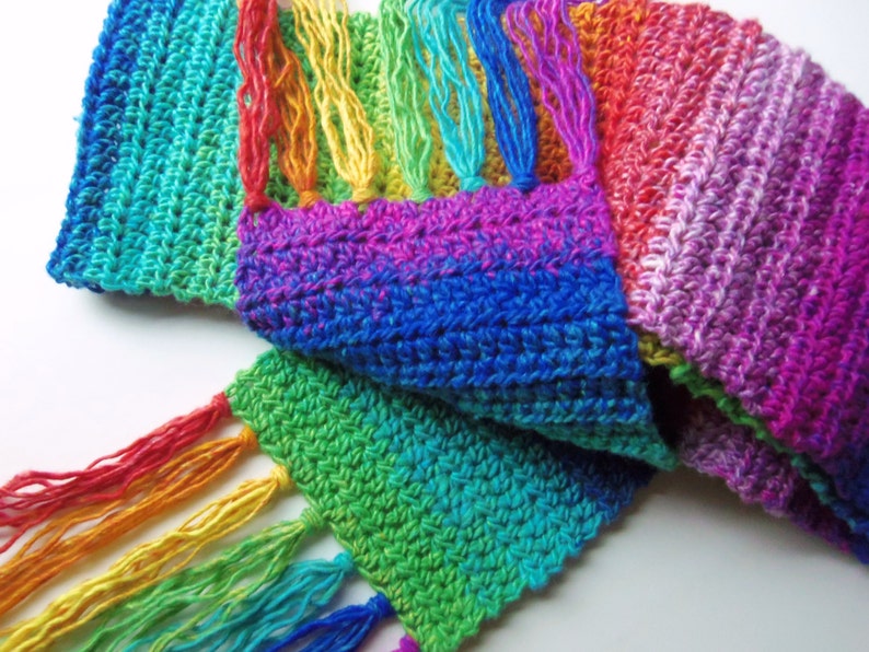 Unisex Rainbow Scarf, Gift for Her or Him image 4