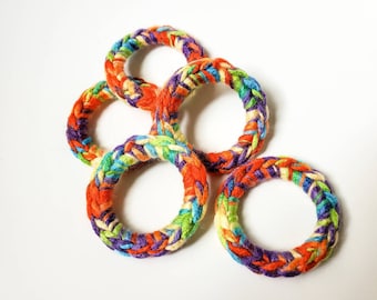 Cat Ferret Toys, Recycled Rings Toy, Rainbow, Gift for Cats and Ferrets