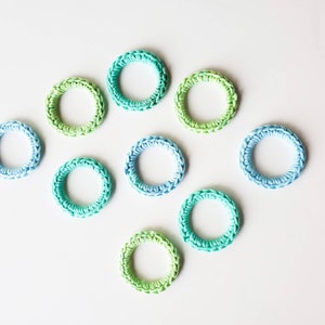 Catnip Infused Ferret and Cat Toys, Recycled Rings Toy, Blue Green image 3