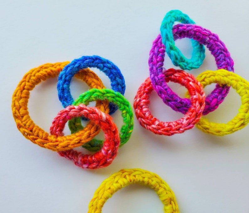 Unique Cat and Ferret Toys, Rainbow Colors with Recycled Rings, Toy Gift for Cats and Ferrets image 6