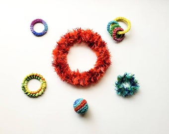 The Ultimate Cat and Ferret Toy Gift Set! Recycled rings 6 different toys